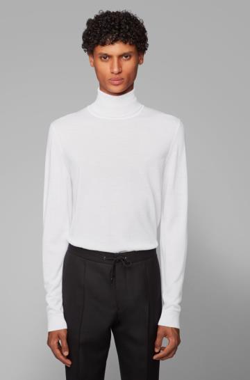 Sweter BOSS Turtleneck Białe Męskie (Pl96787)